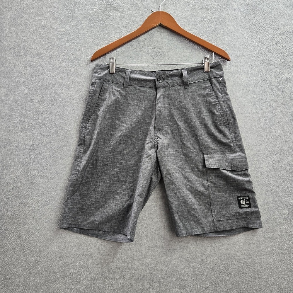 Vans Men Shorts 30 Gray Cargo Hybrid Shorts Button 9" Inseam Logo